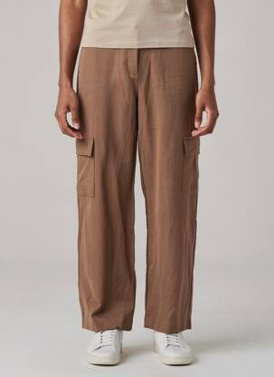 Pantalon cargo coupe droite taille haute marron JACQUELINE DE YONG femme