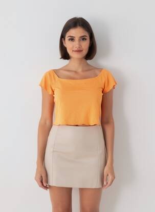 T-shirt manches courtes manches courtes orange VERO MODA femme