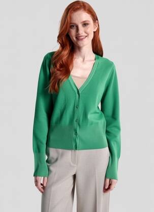 Gilet manches longues vert ASTRID BLACK LABEL femme