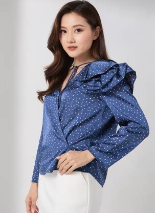 Chemisier bleu MANGO femme