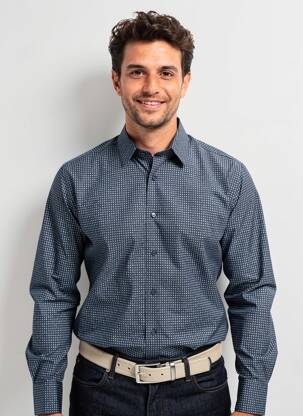 Chemise manches longues bleu BRUCE & BUTLER  homme