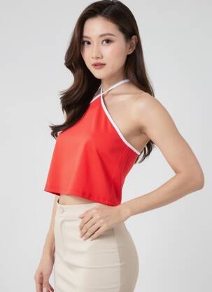 Top sans manche sans manche rouge ONLY femme