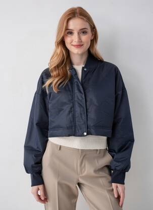 Doudoune manches longues bleu ONLY femme
