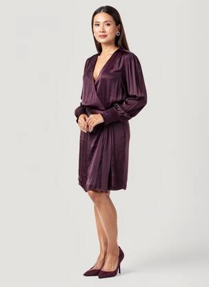 Robe mi-longue violet MORGAN femme