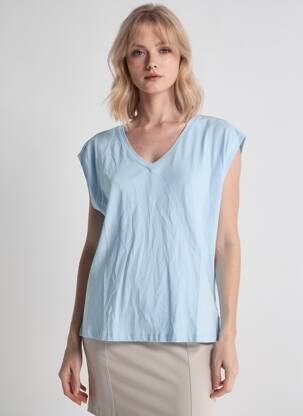 T-shirt coupe droite bleu ONLY femme