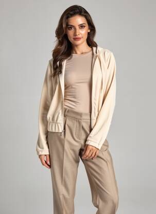 Gilet manches longues manches longues beige ONLY femme