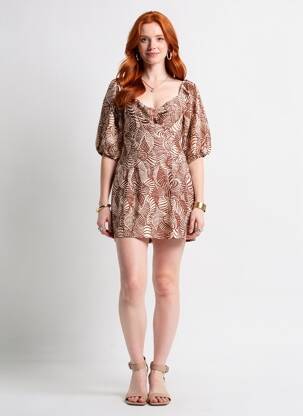 Robe courte marron MANGO femme