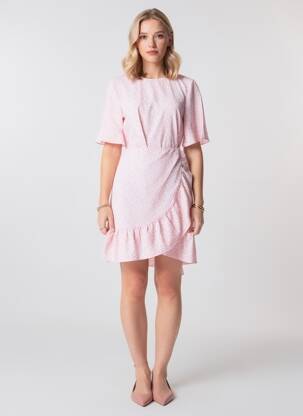 Robe courte col rond rose VERO MODA femme