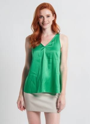 Blouse col v sans manche vert VILA femme