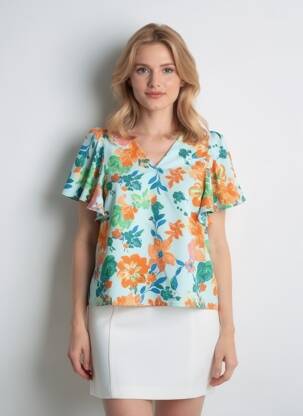 Blouse manches courtes orange VERO MODA femme