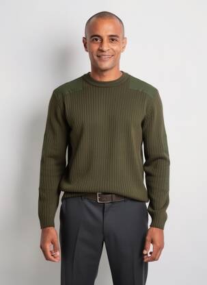Pull col rond manches longues vert DAYTONA homme