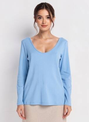 T-shirt bleu MANGO femme