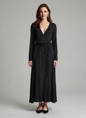 Robe longue noir ASTRID BLACK LABEL femme