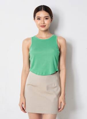 Débardeur manches courtes vert ONLY femme