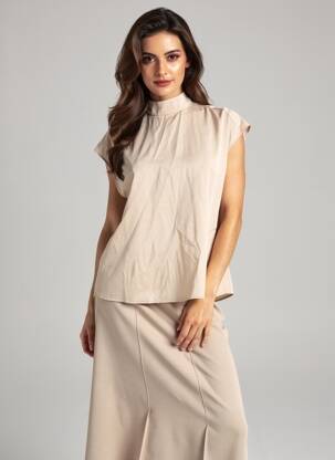 Chemisier beige MANGO femme