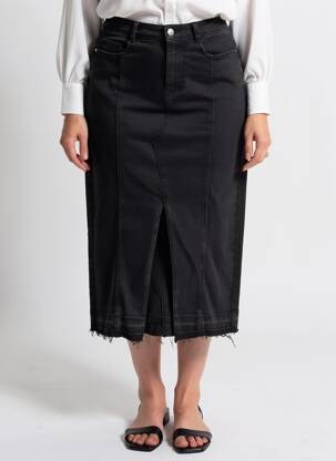 Jupe mi-longue noir JACQUELINE DE YONG femme