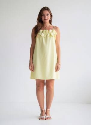 Robe courte jaune VILA femme