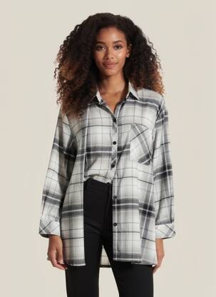 Chemisier manches longues manches longues gris ONLY femme