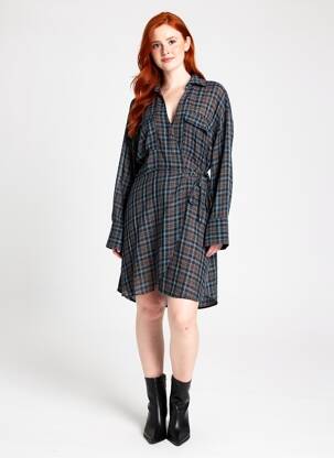 Robe mi-longue bleu MANGO femme