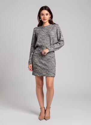 Robe courte gris MANGO femme