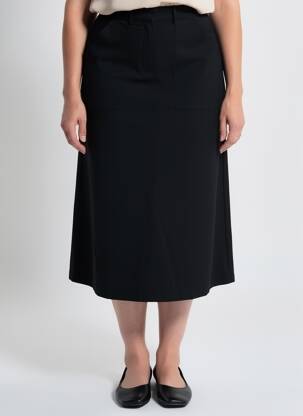 Jupe mi-longue noir ASTRID BLACK LABEL femme