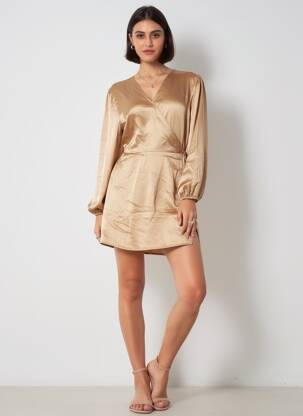 Robe mi-longue sans manche sans manche beige JACQUELINE DE YONG femme