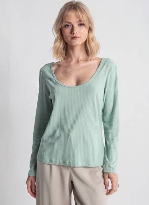 T-shirt vert MANGO femme