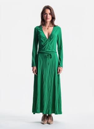 Robe longue vert ASTRID BLACK LABEL femme