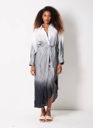 Robe longue gris MANGO femme