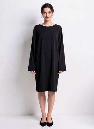 Robe mi-longue noir ASTRID BLACK LABEL femme
