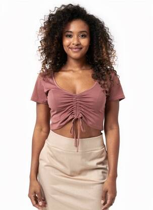 T-shirt col rond manches courtes rouge ONLY femme