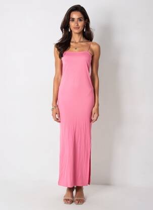 Robe longue sans manche sans manche rose ONLY femme