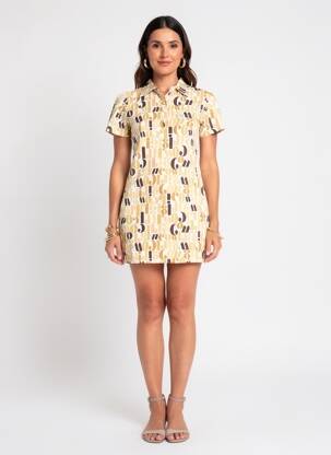Robe courte jaune MOTEL femme