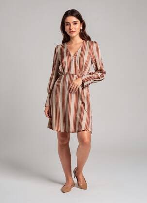 Robe courte marron VILA femme