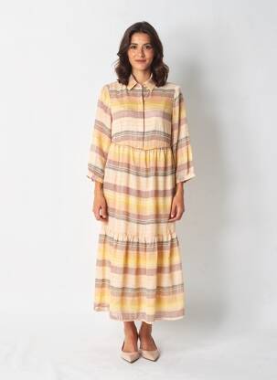 Robe longue jaune VERO MODA femme
