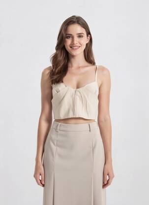 Top beige MANGO femme