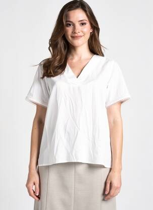 T-shirt col v blanc JACQUELINE DE YONG femme