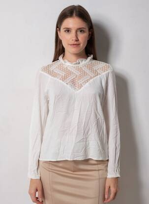 Chemisier manches longues manches longues blanc VILA femme
