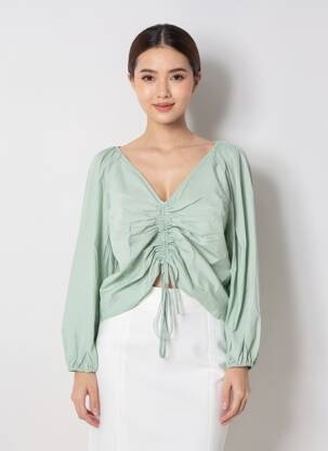 Top vert MANGO femme