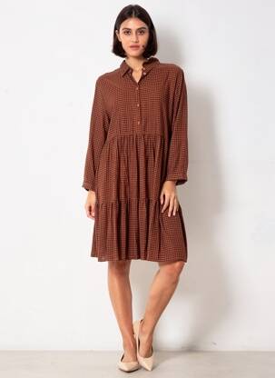 Robe courte marron JACQUELINE DE YONG femme