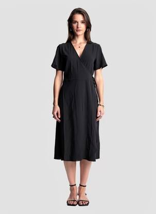 Robe courte manches courtes manches courtes noir VILA femme