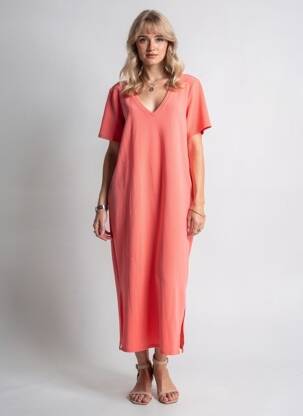 Robe courte manches courtes manches courtes orange VERO MODA femme
