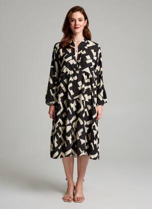 Robe mi-longue noir HAILYS femme