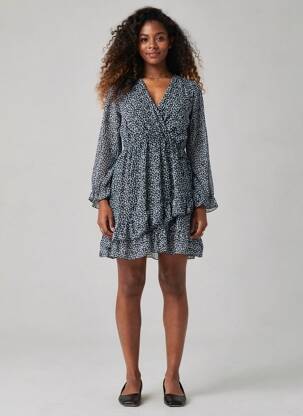 Robe mi-longue noir HAILYS femme