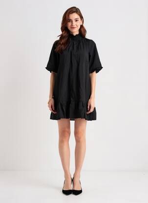 Robe courte col v noir VERO MODA femme