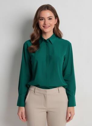 Chemisier vert MANGO femme