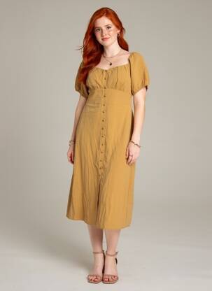 Robe mi-longue beige ASTRID BLACK LABEL femme