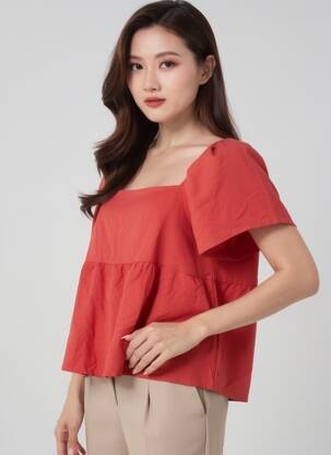 Blouse rouge JACQUELINE DE YONG femme