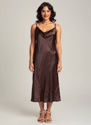 Robe courte marron NOOR BY NORA GHARIB femme