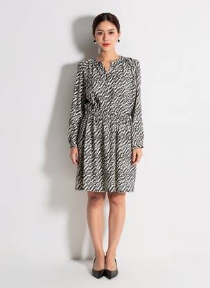 Robe mi-longue noir MEXX femme